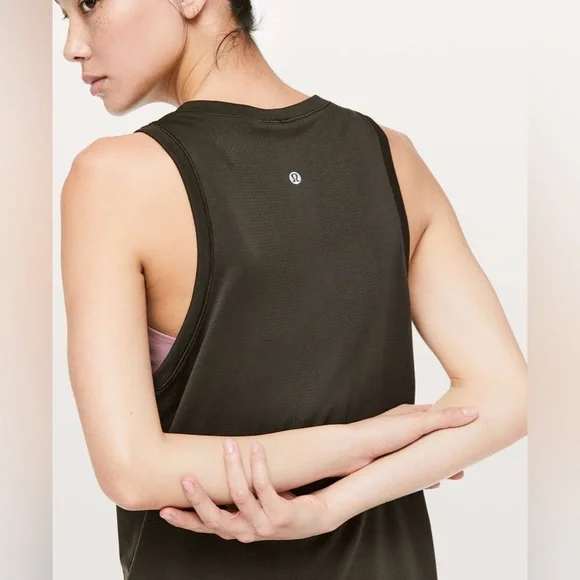 Lululemon Swiftly Breeze Tank Relaxed Fit Dark Olive - Picture 4 of 5